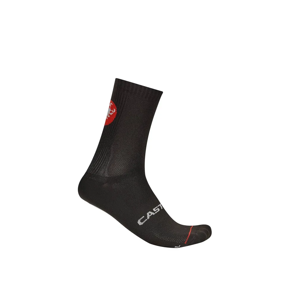 uPRISE Bikes Castelli Entrata 12 Socks - Black | Price match, 365 day returns, 18-Month Warranty, Finance Available & Free UK Delivery