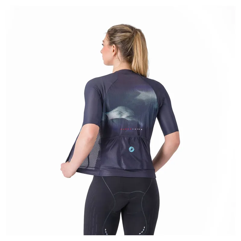 Castelli Climber's A/C Women's Short Sleeve Jersey - Belgian Blue/Neon Blue-1