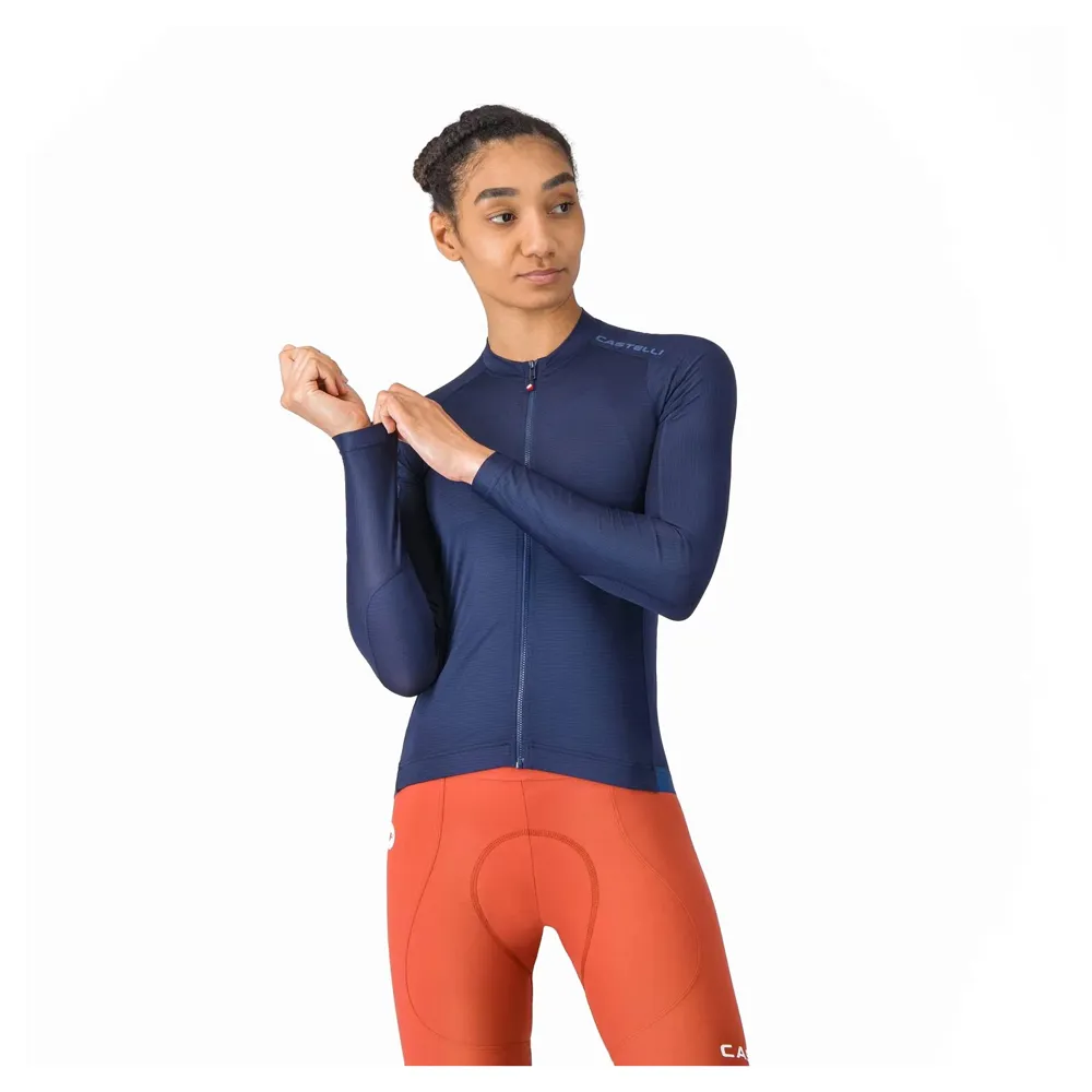 uPRISE Bikes Castelli Espresso 2 Women's Long Sleeve Jersey - Belgian Blue | Price match, 365 day returns, 18-Month Warranty, Finance Available & Free UK Delivery
