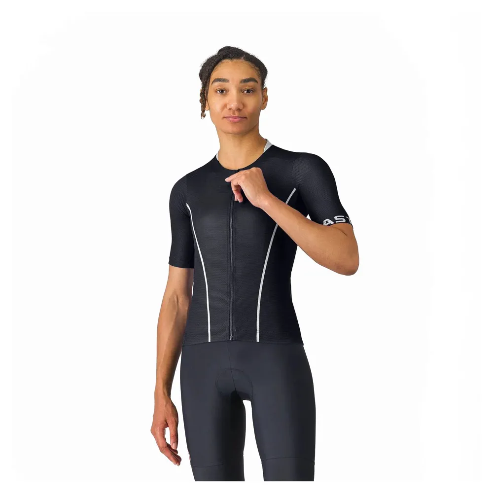 uPRISE Bikes Castelli Anima Flow Women's Short Sleeve Jersey - Black/White | Price match, 365 day returns, 18-Month Warranty, Finance Available & Free UK Delivery