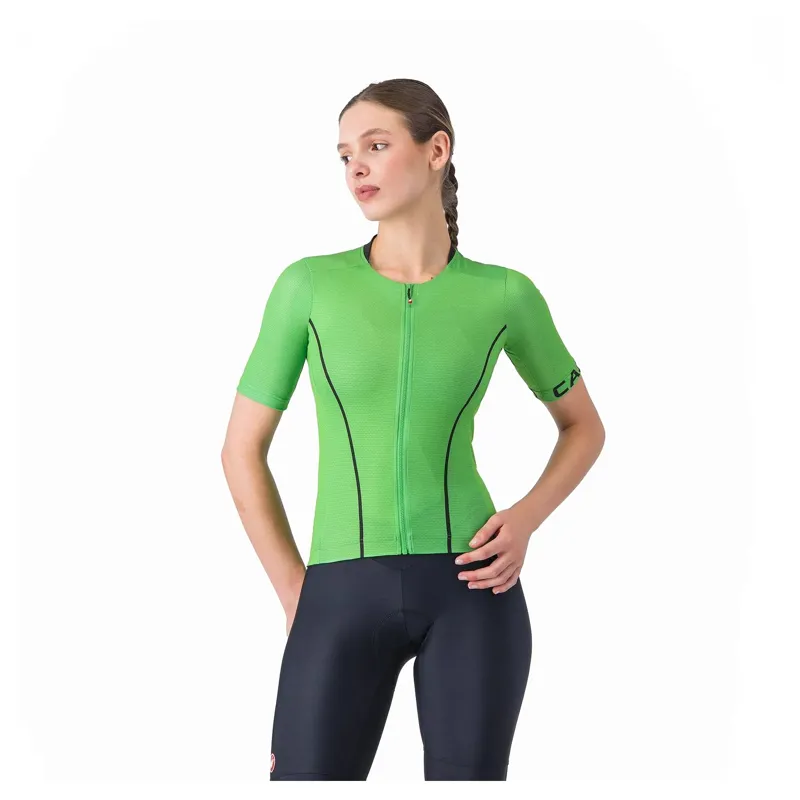 Castelli Anima Flow Women's Short Sleeve Jersey - Kelly Green/Black