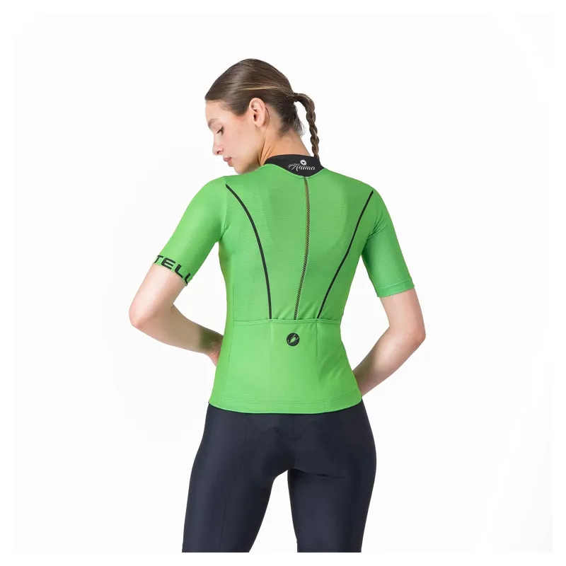 Castelli Anima Flow Women's Short Sleeve Jersey - Kelly Green/Black-1