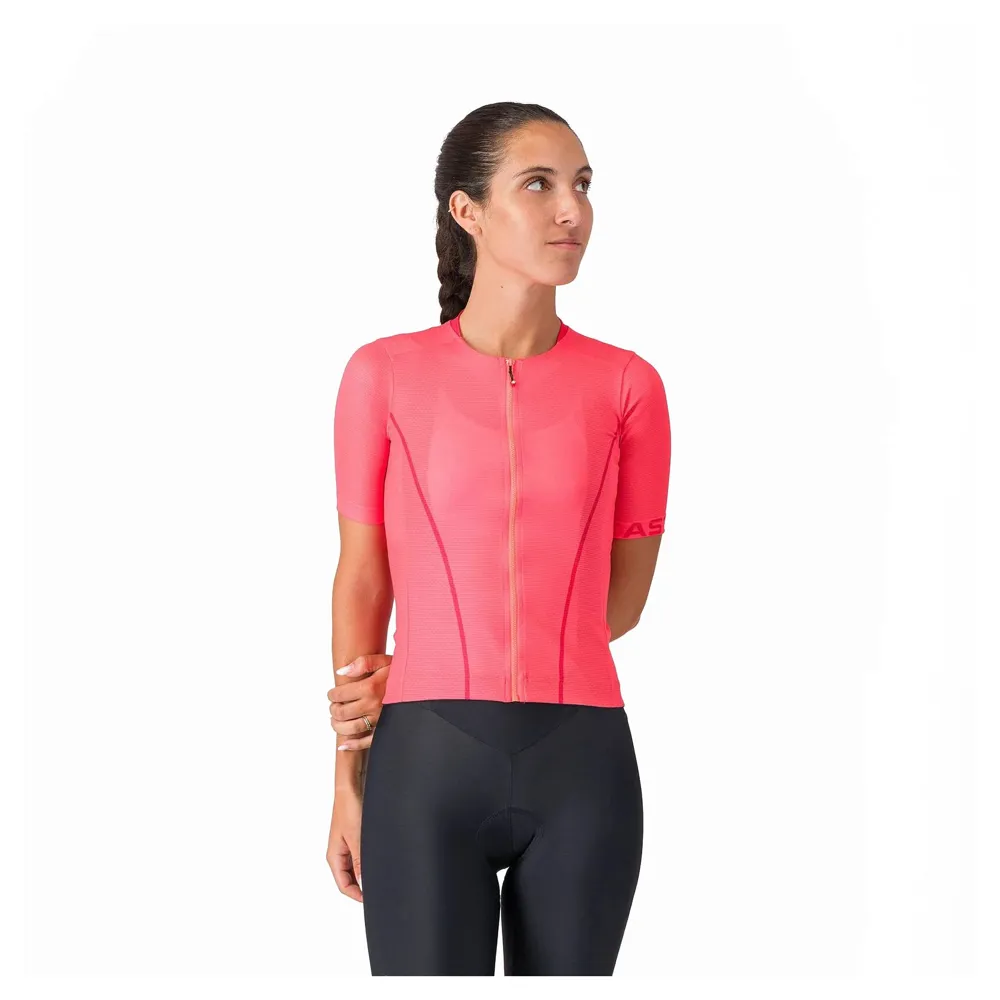 uPRISE Bikes Castelli Anima Flow Women's Short Sleeve Jersey - Brilliant Pink/Hibiscus | Price match, 365 day returns, 18-Month Warranty, Finance Available & Free UK Delivery