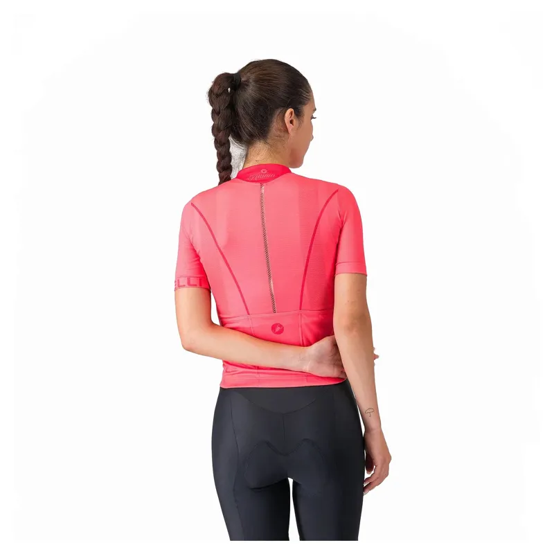 Castelli Anima Flow Women's Short Sleeve Jersey - Brilliant Pink/Hibiscus-1