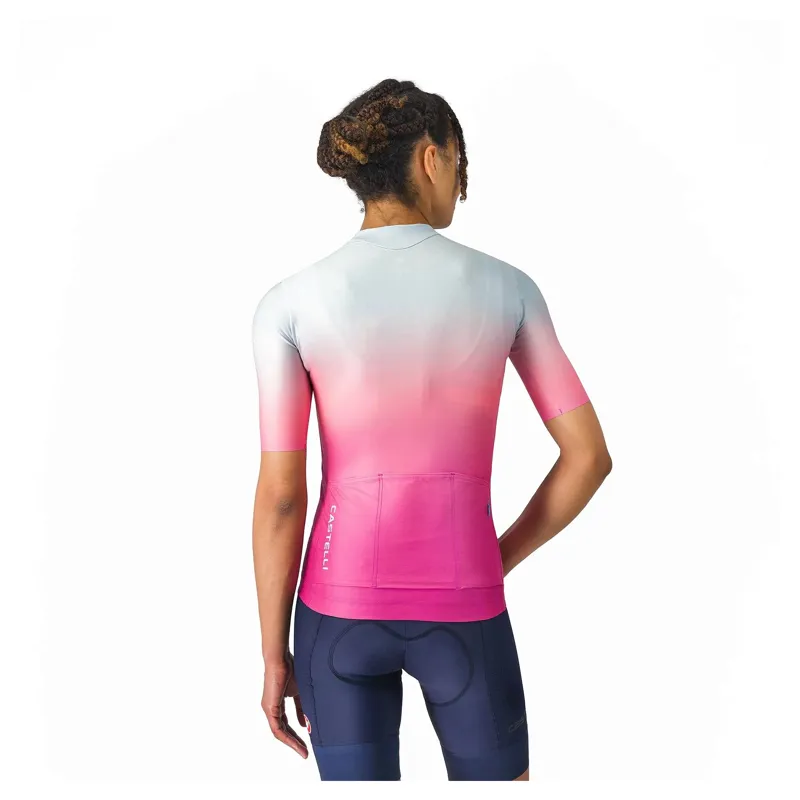 Castelli UPF Women's Short Sleeve Jersey - Winter Sky/Violet Pink-1