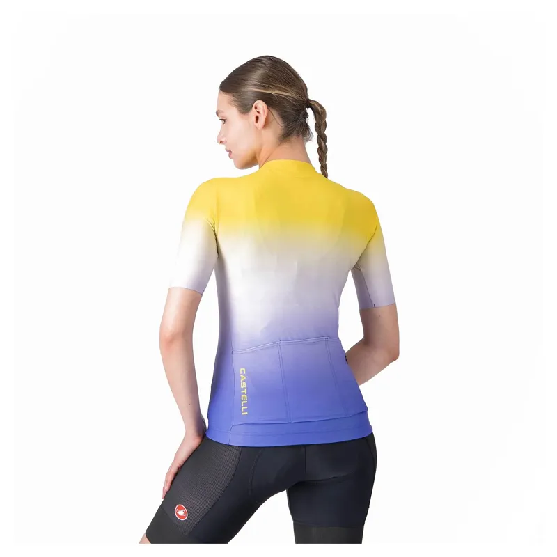 Castelli UPF Women's Short Sleeve Jersey - Mango Mojito/Ultraviolet-1