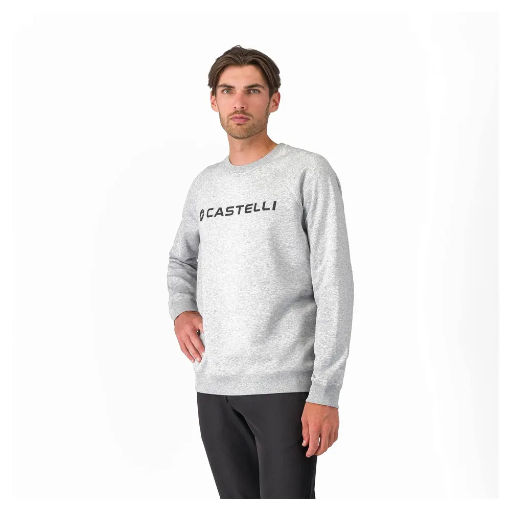 uPRISE Bikes Castelli Logo Men's Sweatshirt - Melange Grey | Price match, 365 day returns, 18-Month Warranty, Finance Available & Free UK Delivery