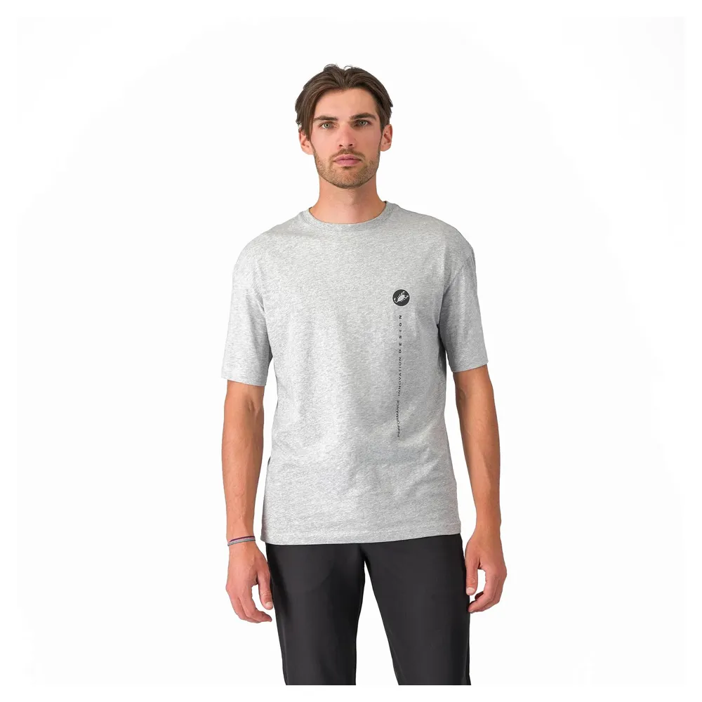 uPRISE Bikes Castelli Innovation Logo Men's T-Shirt - Melange Grey | Price match, 365 day returns, 18-Month Warranty, Finance Available & Free UK Delivery