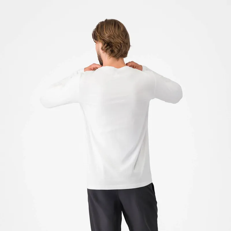 Castelli Logo Men's Long Sleeve T-Shirt - White-1