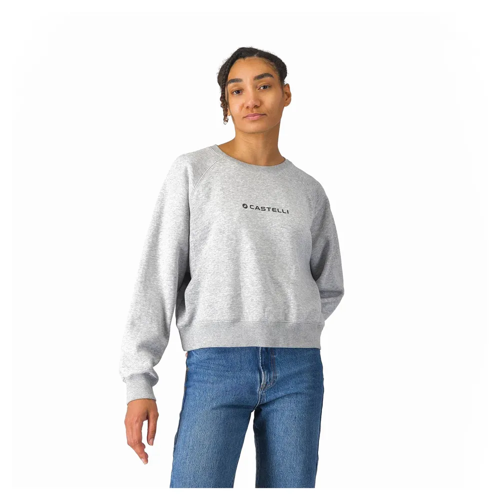 uPRISE Bikes Castelli Logo Women's Sweatshirt - Melange Grey | Price match, 365 day returns, 18-Month Warranty, Finance Available & Free UK Delivery