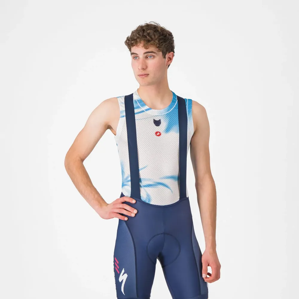 uPRISE Bikes Castelli Soudal Quick-Step Pro Mesh Men's Sleeveless Base Layer - White/Light Blue | Price match, 365 day return s, 18-Month Warranty, Finance Available & Free UK Delivery