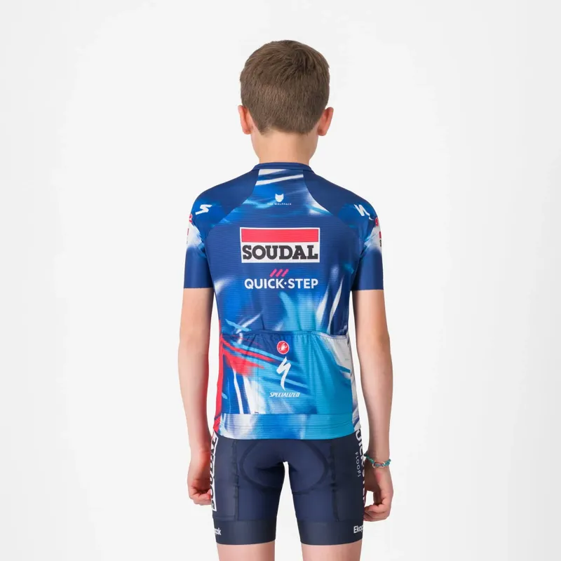 Castelli Soudal Quick-Step Aero Kids Short Sleeve Jersey - Blue/Red-1
