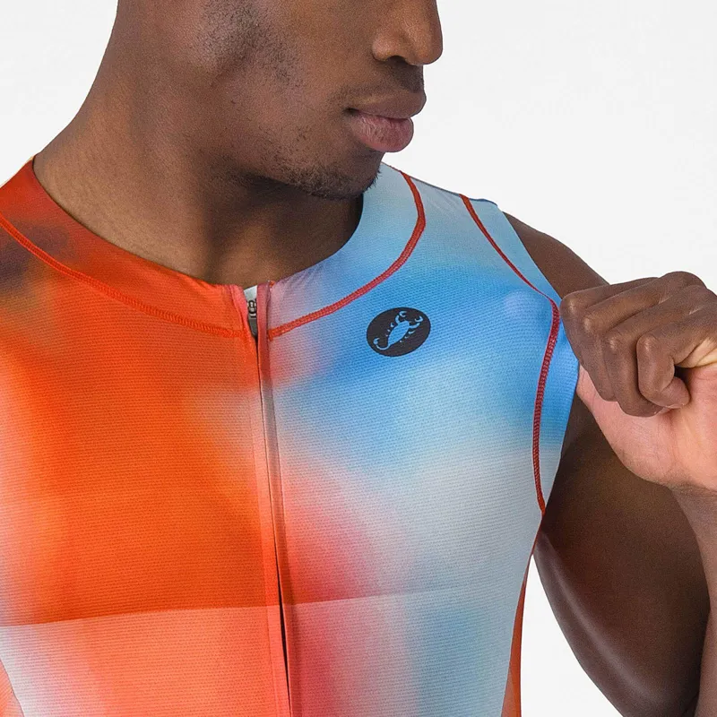 Castelli Free Sanremo 3 Men's Sleeveless Tri Suit - Paprika/Winter Sky-2