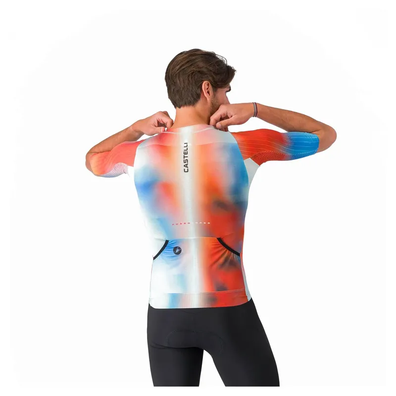 Castelli Free Speed 3 Men's Race Top - Paprika/Winter Sky-1