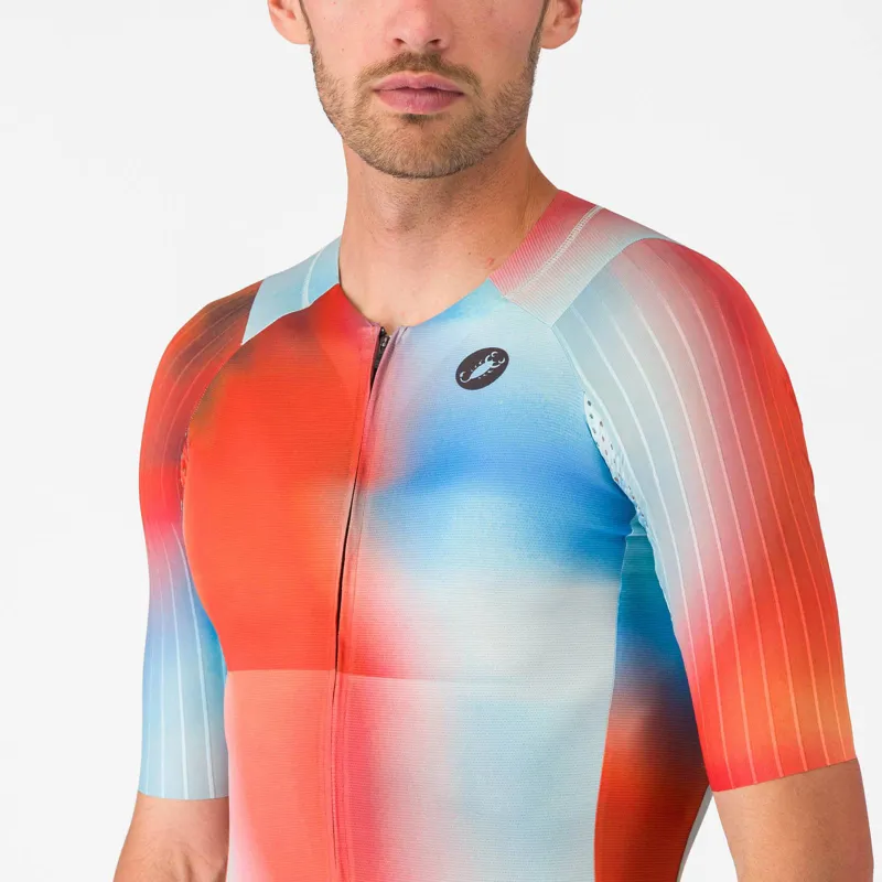 Castelli Free Speed 3 Men's Race Top - Paprika/Winter Sky-2