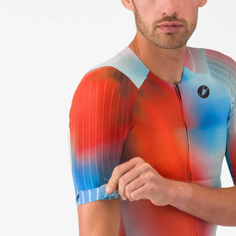 Castelli Free Speed 3 Men's Race Top - Paprika/Winter Sky-3