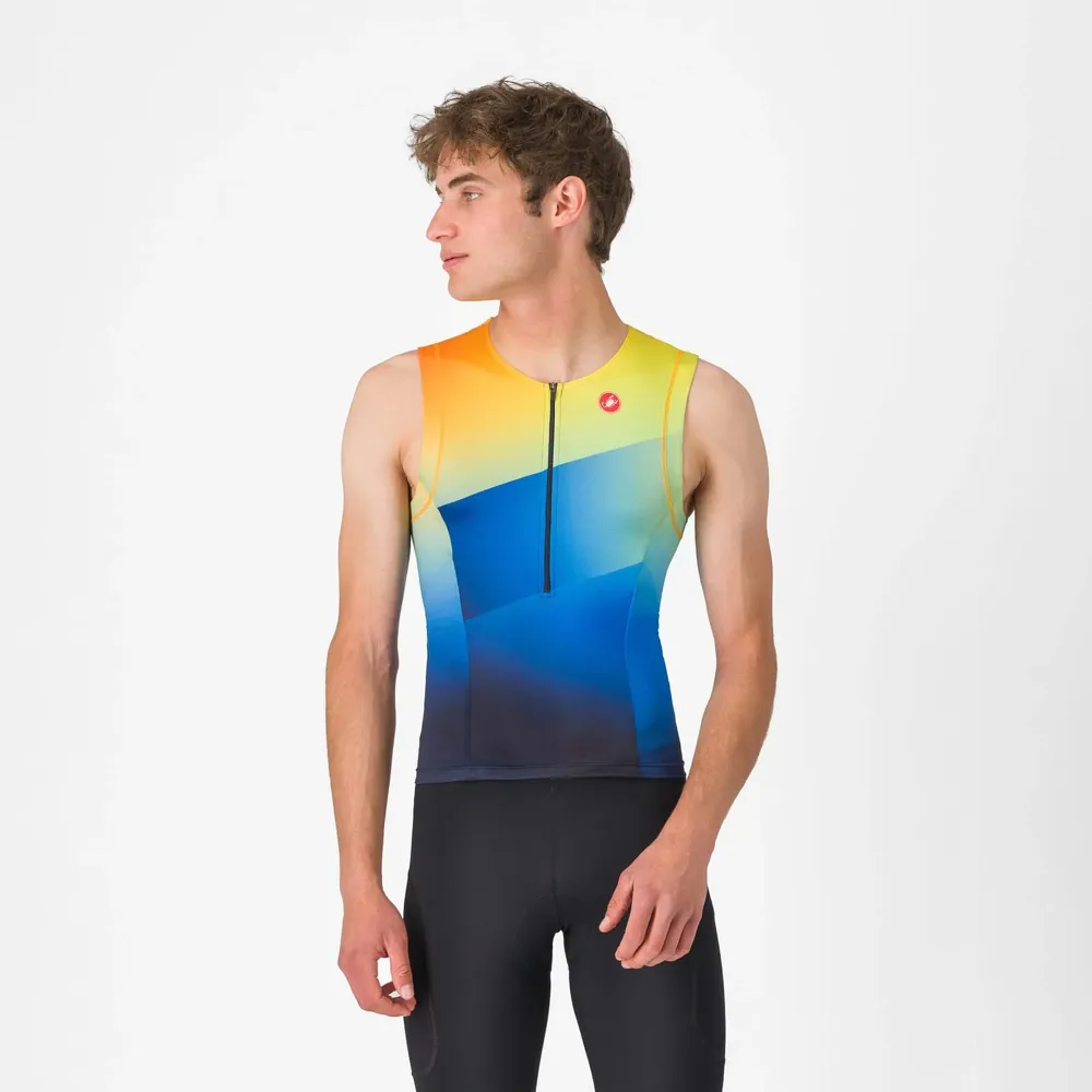 uPRISE Bikes Castelli Free Speed 3 Men's Top - Belgian Blue/Vivid Orange | Price match, 365 day return s, 18-Month Warranty, Finance Available & Free UK Delivery