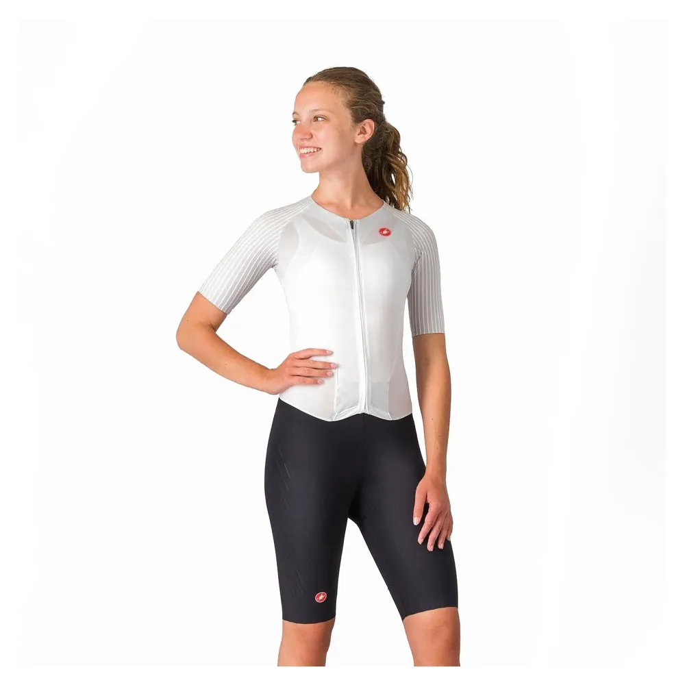 uPRISE Bikes Castelli Free Sanremo 3 Women's Short Sleeve Tri Suit - White/Black | Price match, 365 day returns, 18-Month Warranty, Finance Available & Free UK Delivery