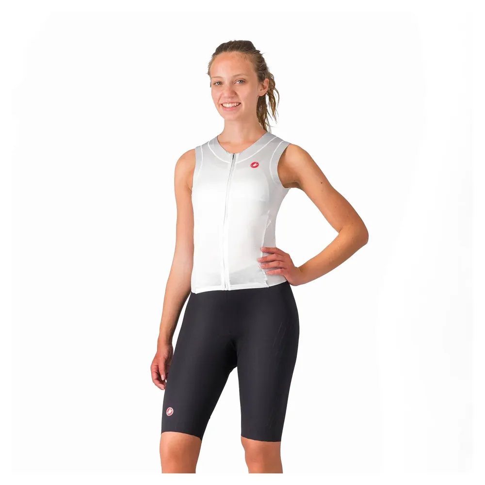 uPRISE Bikes Castelli Free Sanremo 3 Women's Sleeveless Tri Suit - White/Black | Price match, 365 day returns, 18-Month Warranty, Finance Available & Free UK Delivery