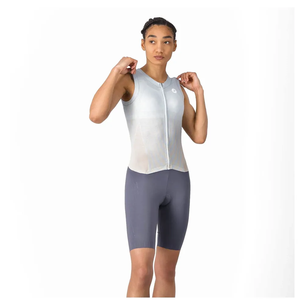 uPRISE Bikes Castelli Free Sanremo 3 Women's Sleeveless Tri Suit - Winter Sky/Silver Moon | Price match, 365 day returns, 18-Month Warranty, Finance Available & Free UK Delivery
