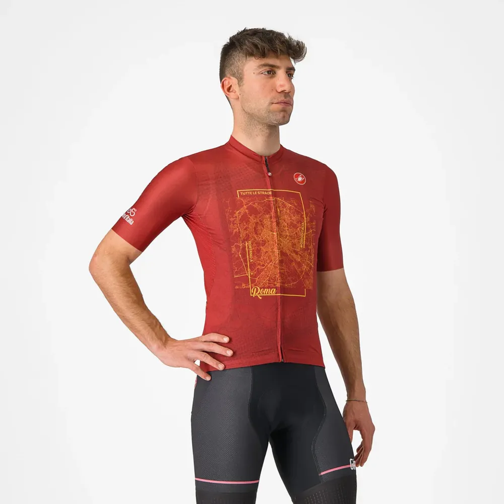 uPRISE Bikes Castelli Giro107 Roma Men's Short Sleeve Jersey - Rosso Porpora | Price match, 365 day return s, 18-Month Warranty, Finance Available & Free UK Delivery