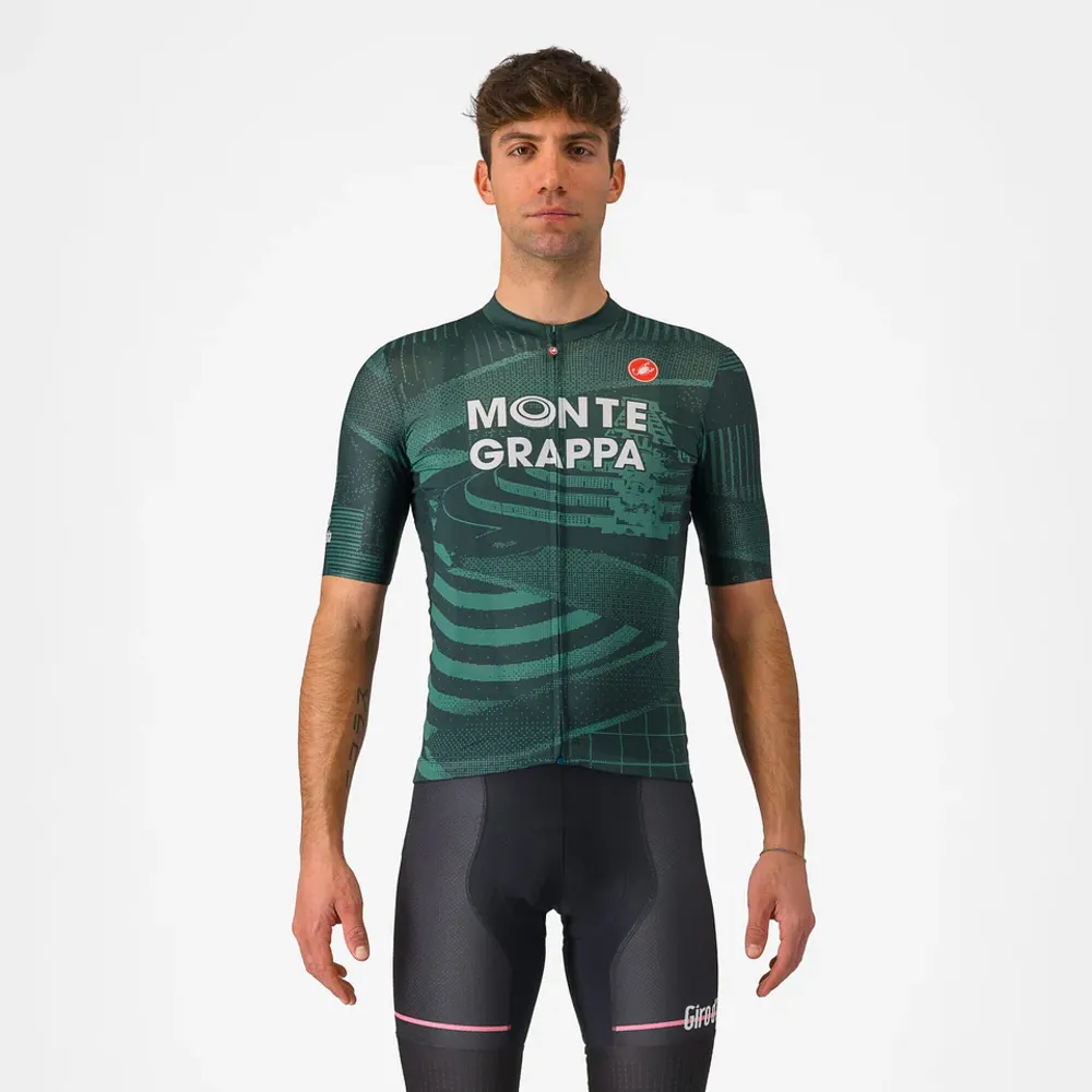 uPRISE Bikes Castelli Giro107 Montegrappa Men's Short Sleeve Jersey - Verde Diaspro | Price match, 365 day return s, 18-Month Warranty, Finance Available & Free UK Delivery