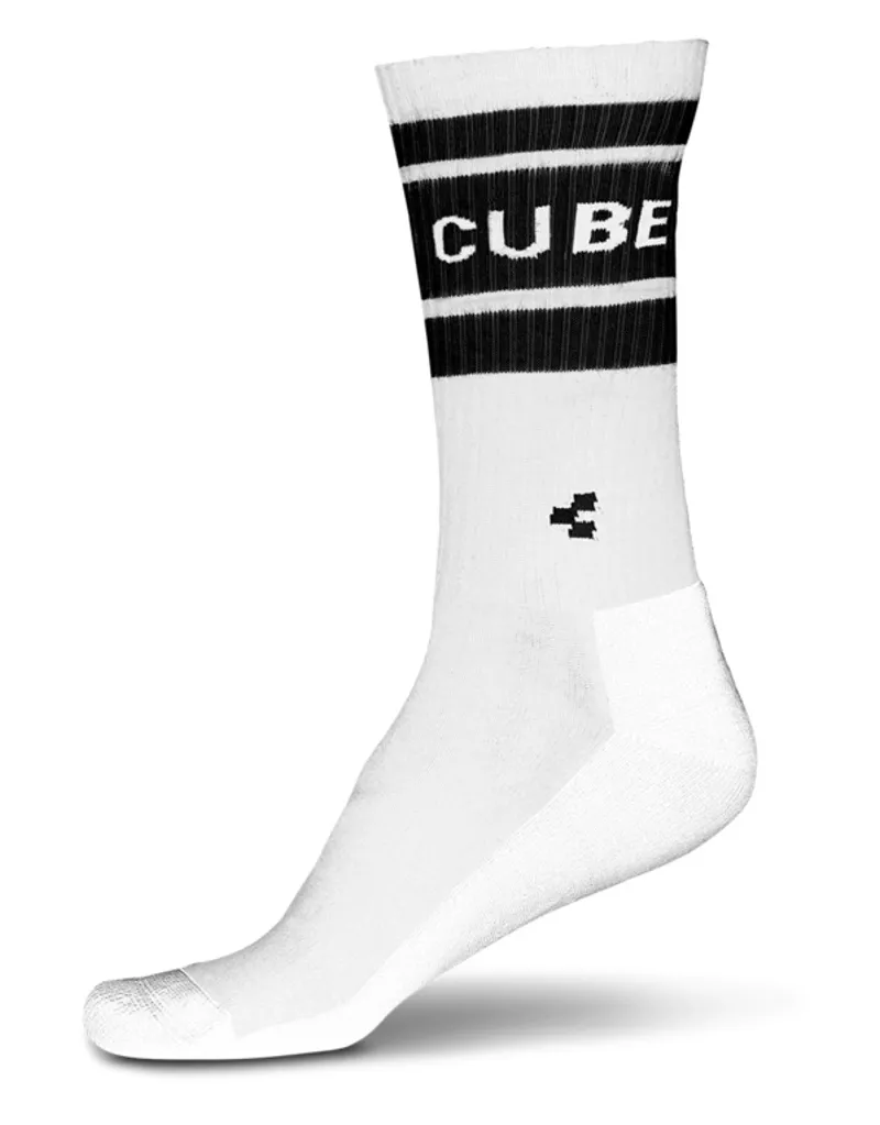 Cube After Race High Cut Socks - White/Black