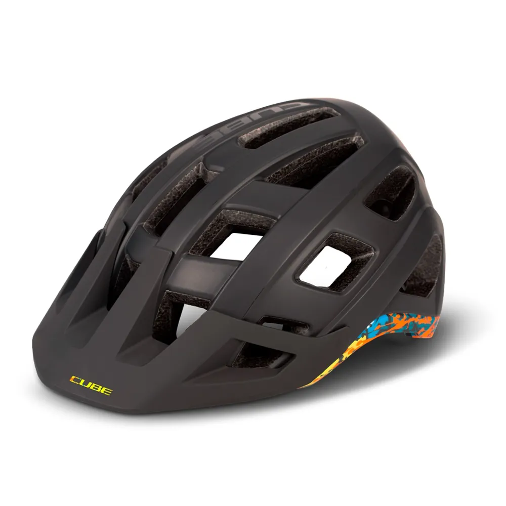uPRISE Bikes Cube Badger MTB Helmet - Black/Splash | Price match, 365 day return s, 18-Month Warranty, Finance Available & Free UK Delivery