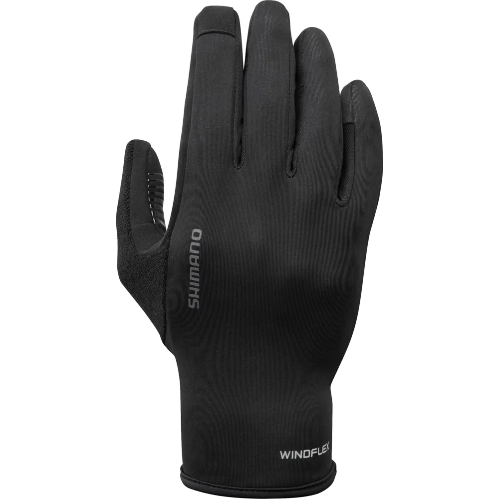 uPRISE Bikes Shimano Windflex Long Finger Gloves - Black | Price match, 365 day return s, 18-Month Warranty, Finance Available & Free UK Delivery