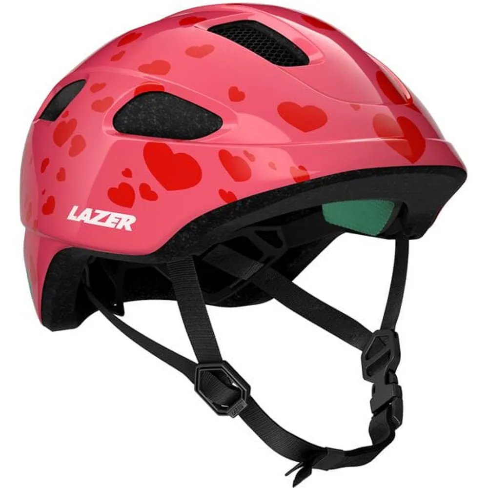 uPRISE Bikes Lazer NutZ KinetiCore 2.0 Youth Helmet - 50-56cm - Little Hearts | Price match, 365 day return s, 18-Month Warranty, Finance Available & Free UK Delivery