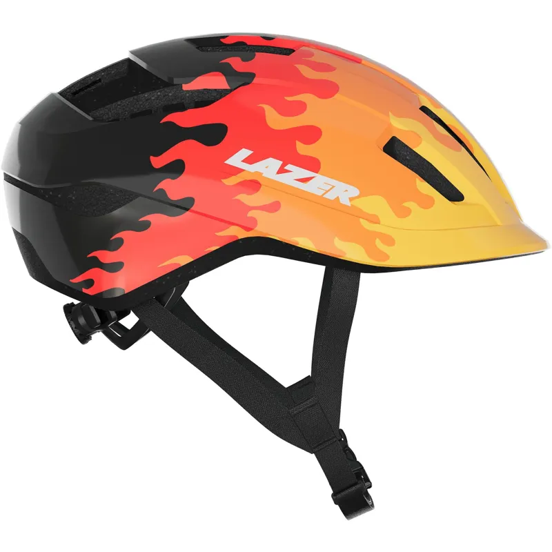 Lazer J1 KinetiCore Youth Helmet - 50-56cm - Red Flames-1