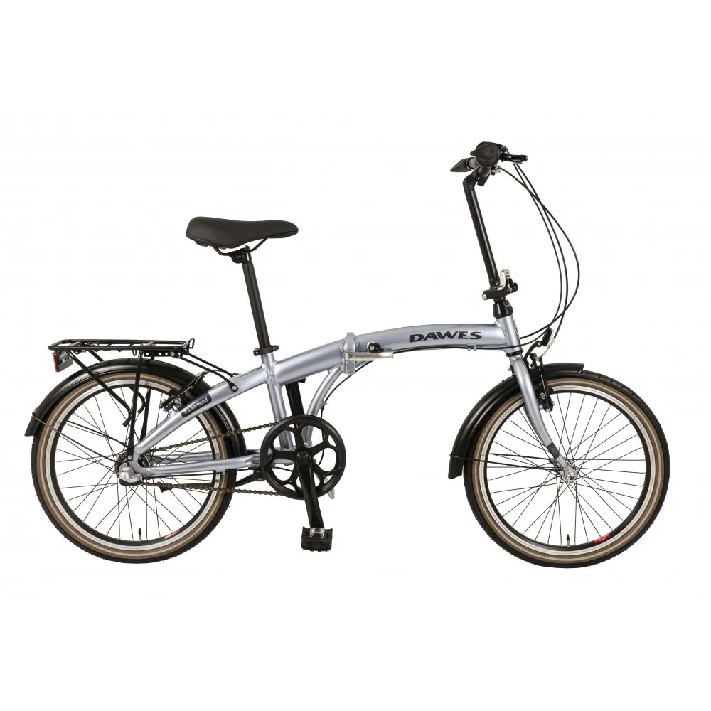 uPRISE Bikes Dawes Diamond 20w Folding Bike - Silver | Price match, 365 day return s, 18-Month Warranty, Finance Available & Free UK Delivery