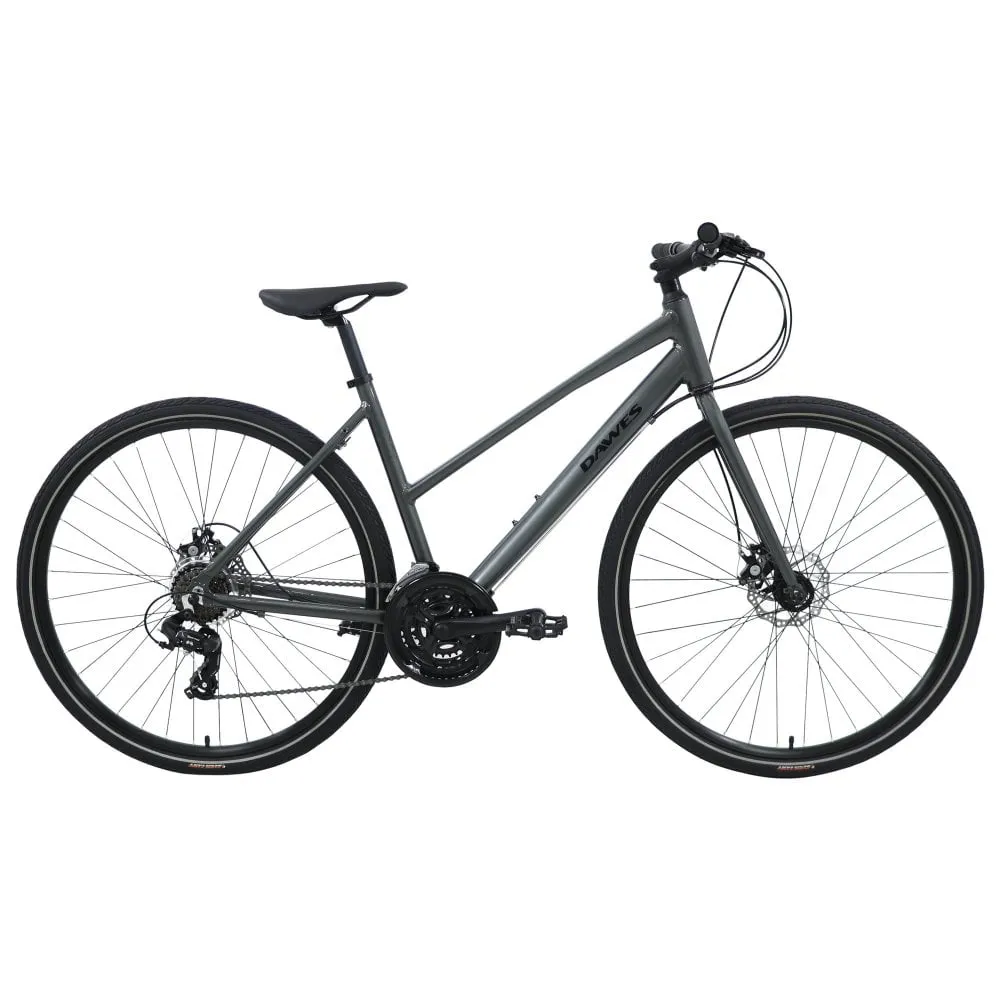 uPRISE Bikes Dawes Discovery 1.0 Low Step 2025 Women's Hybrid Bike - Carbon Grey | Price match, 365 day return s, 18-Month Warranty, Finance Available & Free UK Delivery