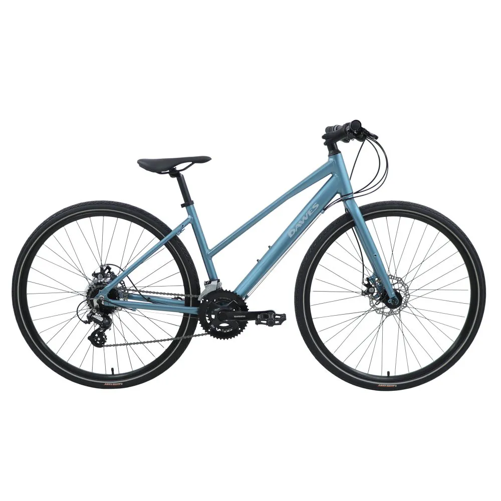uPRISE Bikes Dawes Discovery 2.0 Low Step 2027 Women's Hybrid Bike - Sky Blue | Price match, 365 day returns, 18-Month Warranty, Finance Available & Free UK Delivery