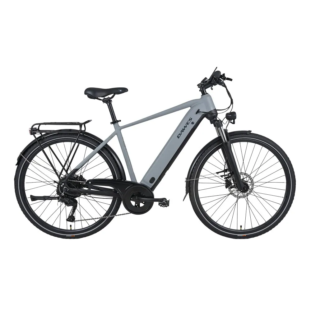 uPRISE Bikes Dawes Spire 2.0 Crossbar 2025 Electric Hybrid Bike - Light Grey/Black | Price match, 365 day return s, 18-Month Warranty, Finance Available & Free UK Delivery