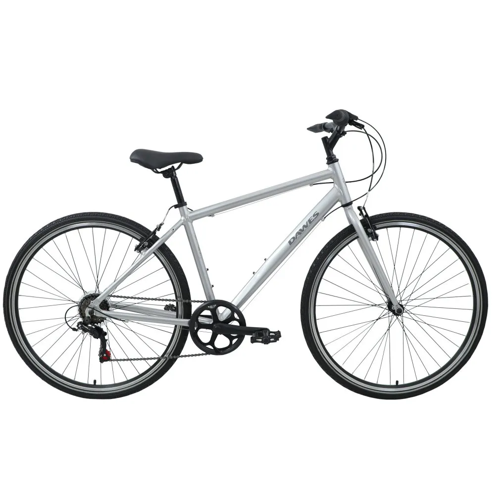 uPRISE Bikes Dawes Venture 1.0 Cross Bar 2025 Hybrid Bike - Silver | Price match, 365 day return s, 18-Month Warranty, Finance Available & Free UK Delivery
