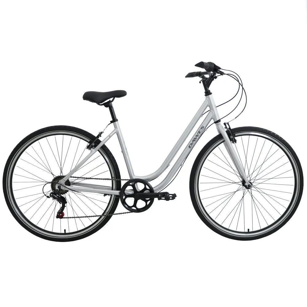 uPRISE Bikes Dawes Venture 1.0 Low Step 2025 Women's Hybrid Bike - Silver | Price match, 365 day return s, 18-Month Warranty, Finance Available & Free UK Delivery