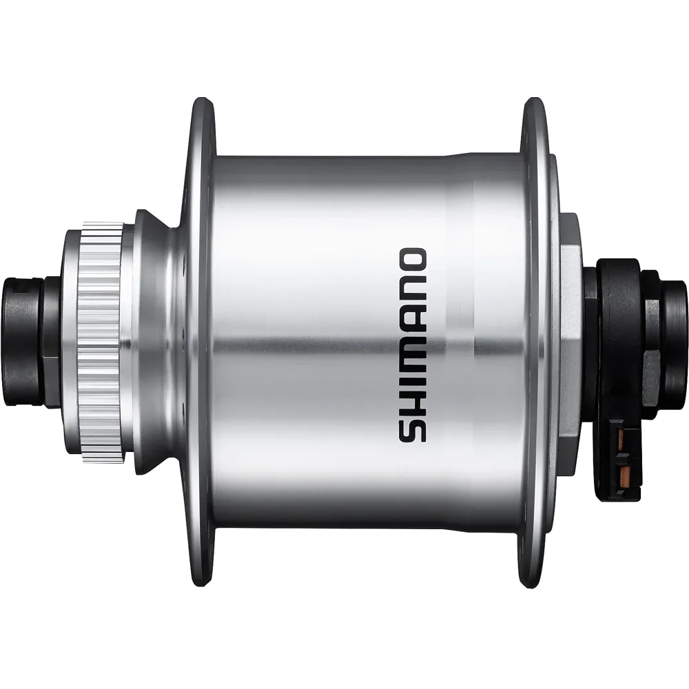 uPRISE Bikes Shimano DH-UR705-3D 6v 3w Centre-Lock Disc 12x100mm Dynamo Hub - Silver | Price match, 365 day return s, 18-Month Warranty, Finance Available & Free UK Delivery