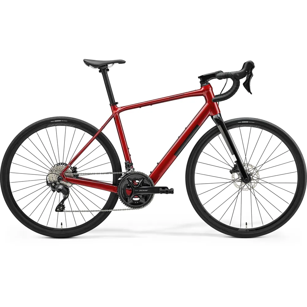 uPRISE Bikes Merida eScultura 400 2025 Electric Road Bike - Red/Black | Price match, 365 day return s, 18-Month Warranty, Finance Available & Free UK Delivery