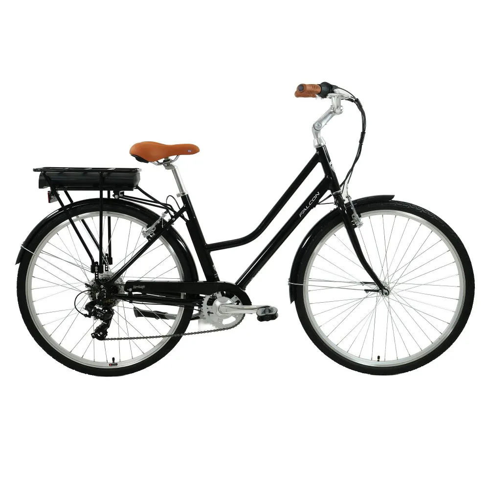 uPRISE Bikes Falcon Heritage Low Step 360wh 2026 Electric Hybrid Bike - Black | Price match, 365 day returns, 18-Month Warranty, Finance Available & Free UK Delivery