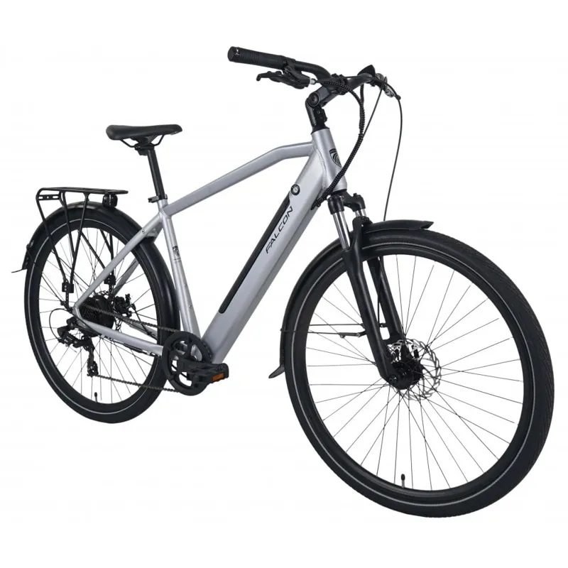 Falcon Horizon Cross Bar Electric Hybrid Bike - Silver-1