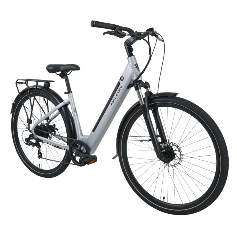 Falcon Horizon Low Step Women's Electric Hybrid Bike - Silver-1