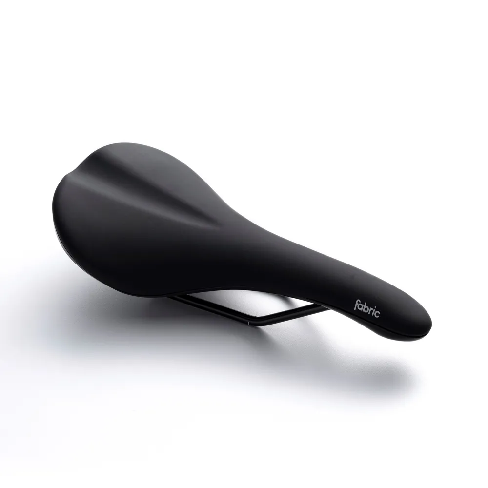 uPRISE Bikes Fabric FSD-12 Scoop Sport Shallow Steel Rail Saddle - Black | Price match, 365 day return s, 18-Month Warranty, Finance Available & Free UK Delivery