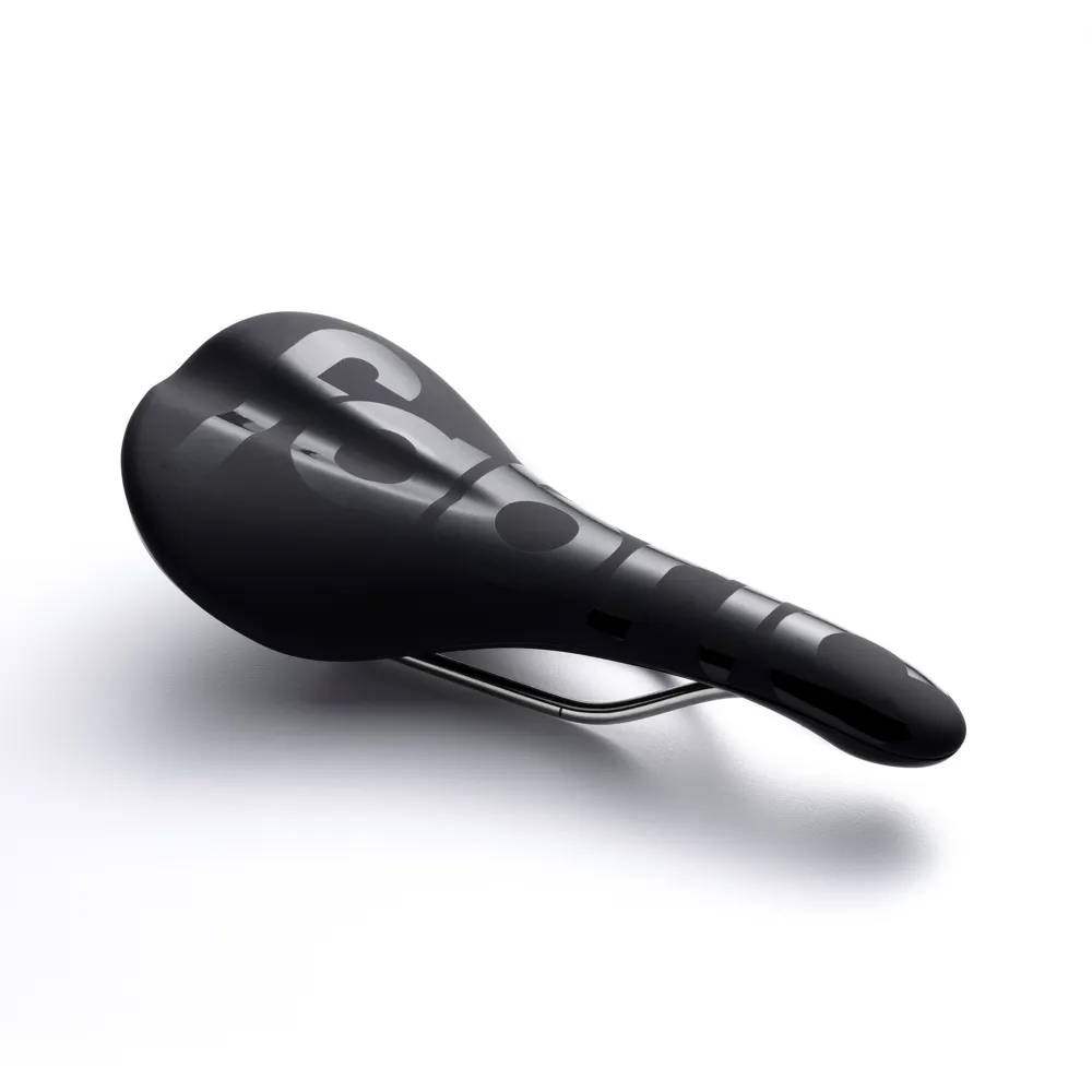 uPRISE Bikes Fabric FSD-12 Scoop Race Shallow Titanium Rail Saddle - Black | Price match, 365 day return s, 18-Month Warranty, Finance Available & Free UK Delivery