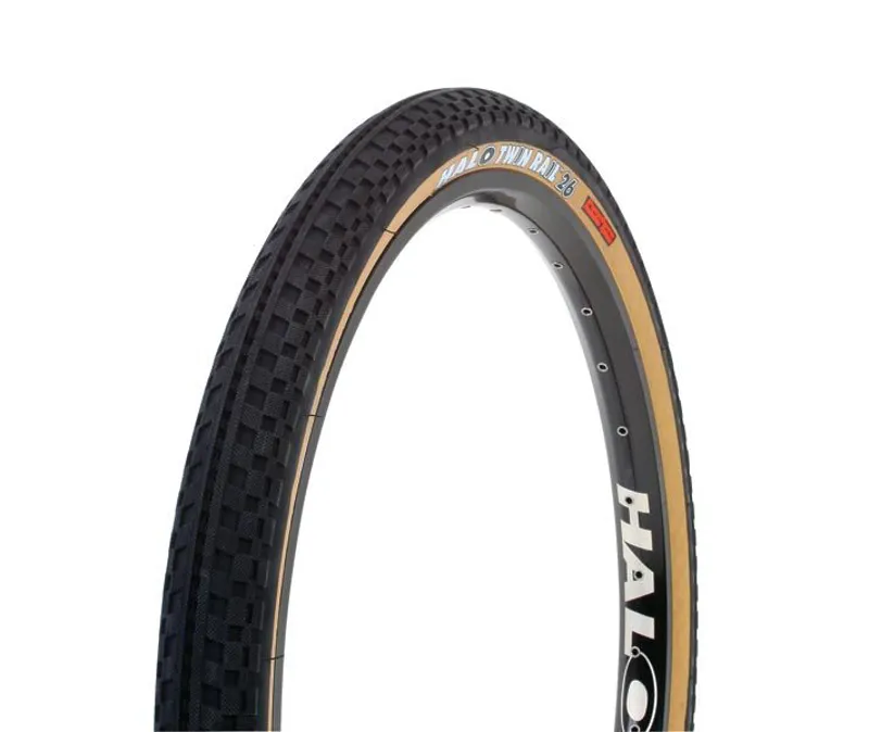 Halo Skinwall Twin Rail 26 inch Tyre - Black/Skinwall - 26 x 2.2 inch