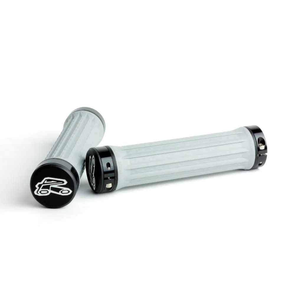 uPRISE Bikes Renthal Traction Lock-On MTB Grips - Light Grey - 130mm | Pair | Price match, 365 day return s, 18-Month Warranty, Finance Available & Free UK Delivery