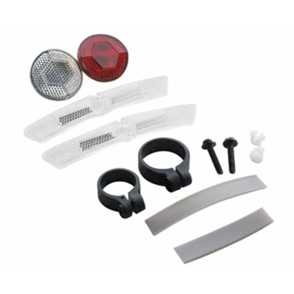 uPRISE Bikes Cateye Reflector Kit Front/Rear and Wheel - Red/White | Price match, 365 day return s, 18-Month Warranty, Finance Available & Free UK Delivery