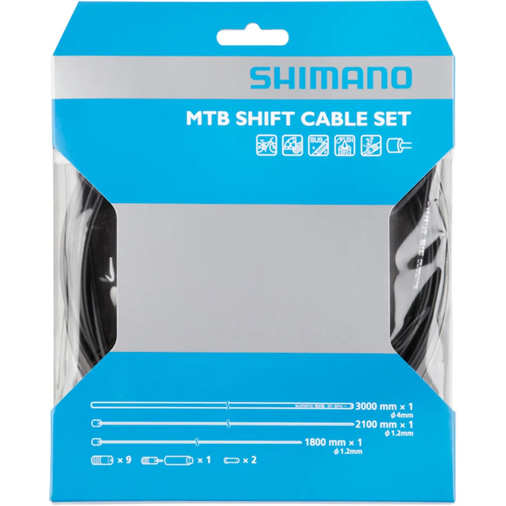 uPRISE Bikes Shimano MTB Gear Cable Set With Stainless Steel Inner Wire - Black | Price match, 365 day return s, 18-Month Warranty, Finance Available & Free UK Delivery
