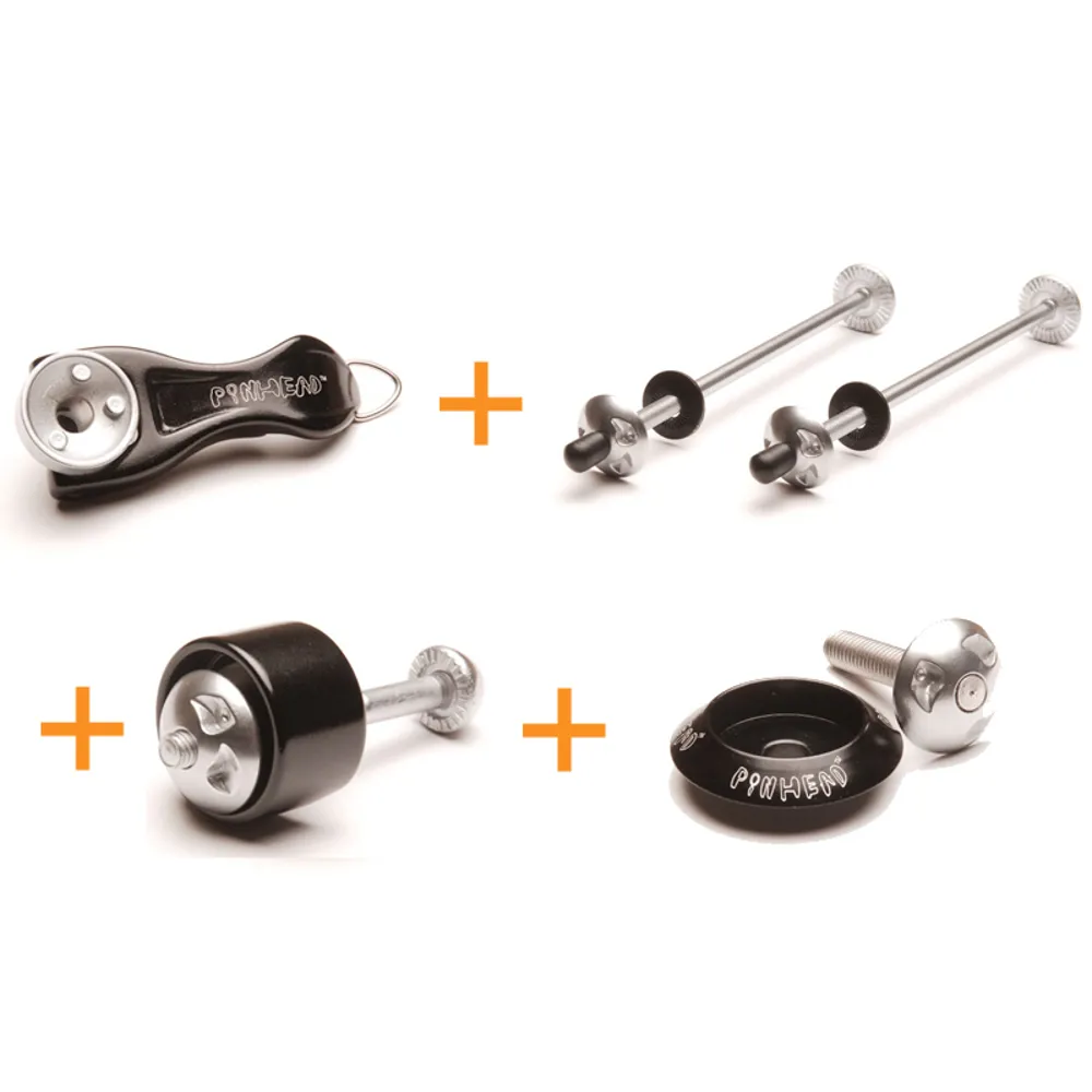 uPRISE Bikes Pinhead 4 Pack Lock Skewer Set - QR - Black/Silver - 4 Pack | Price match, 365 day return s, 18-Month Warranty, Finance Available & Free UK Delivery
