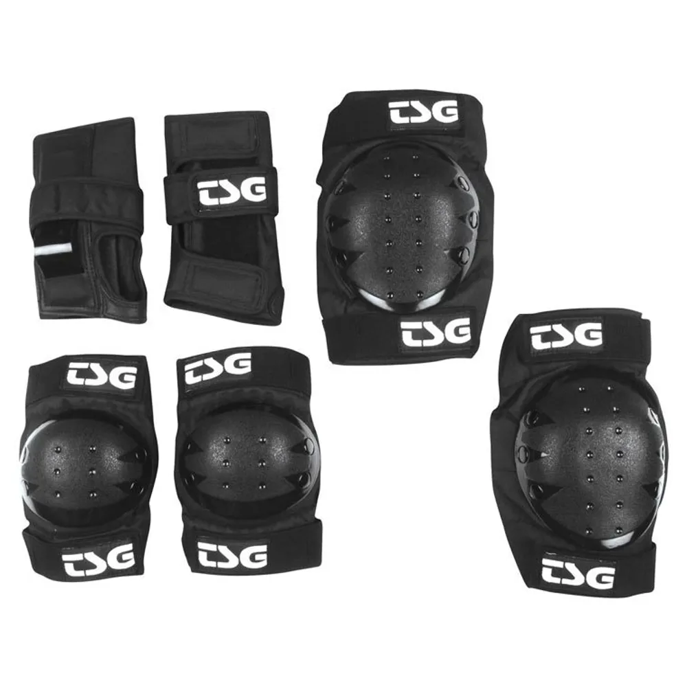 uPRISE Bikes Tsg TSG Basic Elbow / Wrist / Knee Padset - Black | Price match, 365 day return s, 18-Month Warranty, Finance Available & Free UK Delivery